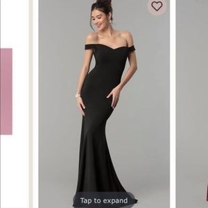 Long black off the shoulder dress